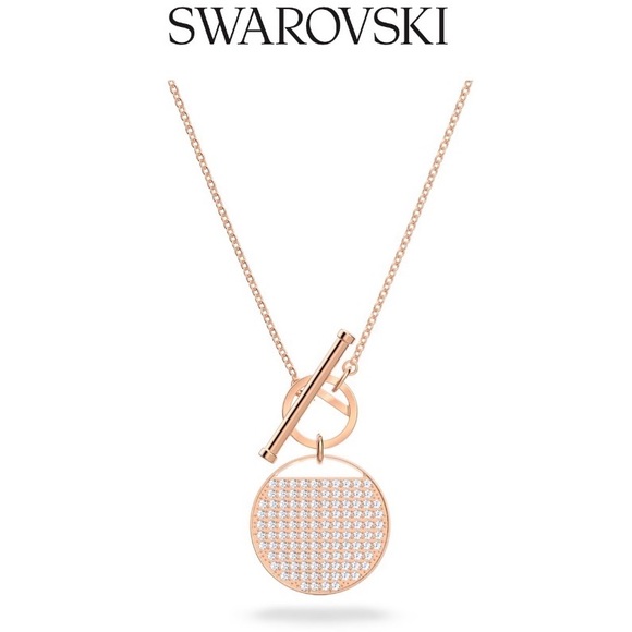 Swarovski Ginger T Bar Rose Gold Necklace - Picture 1 of 6